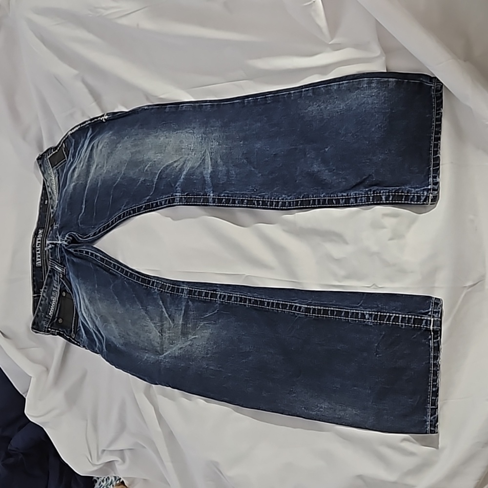Affliction Men's Straight Jeans in Dark Blue Wash
